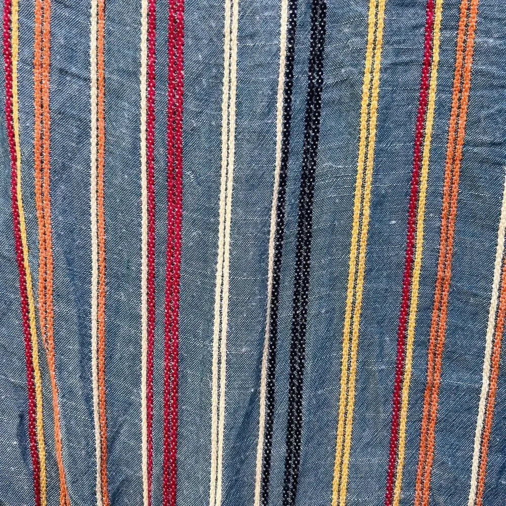 Multi color light weight button down with tie waist. - Picture 2 of 6